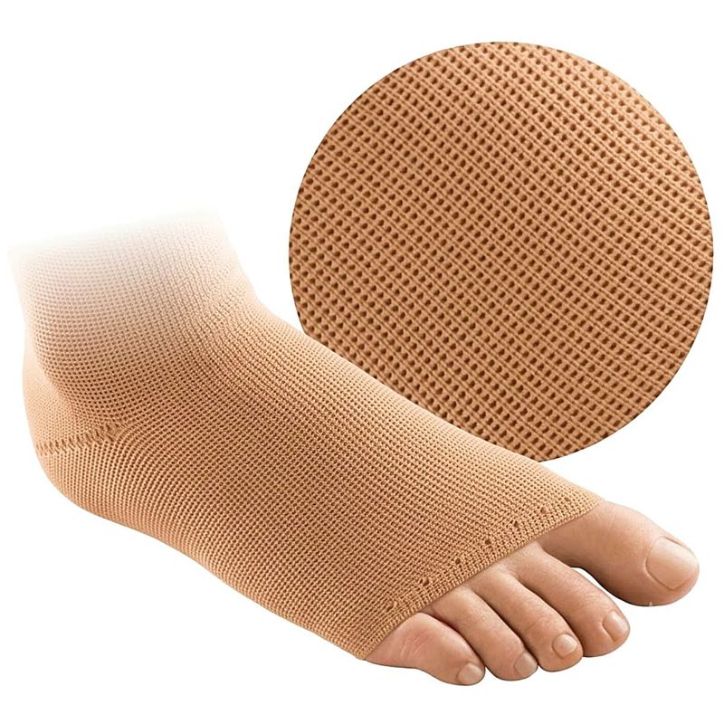 Meia 3/4 Malha Plana Flat Soft 20-30mmHg Aberta Bege XXG Curta