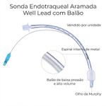 Sonda Endotraqueal Aramada com Balão 80mm WellLead -unidade