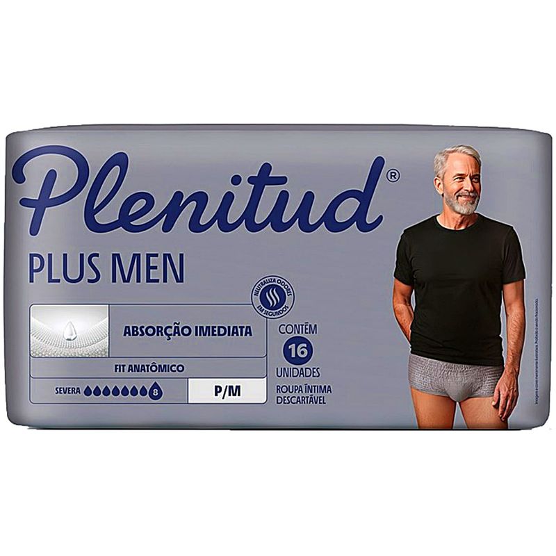 Roupa Íntima Descartável Plenitud Plus Men P/M 16 unidades