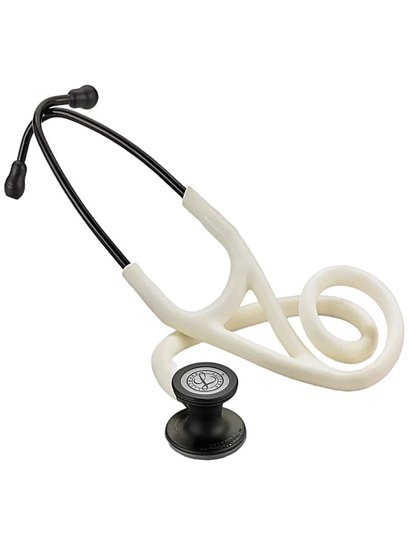 Estetoscópio Littmann Cardiology IV - Branco Alabastro Cetim com Preto Fosco 6186C