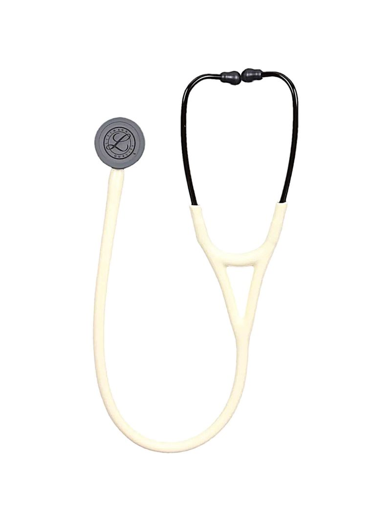 Estetoscópio Littmann Cardiology IV - Branco Alabastro Cetim com Preto Fosco 6186C