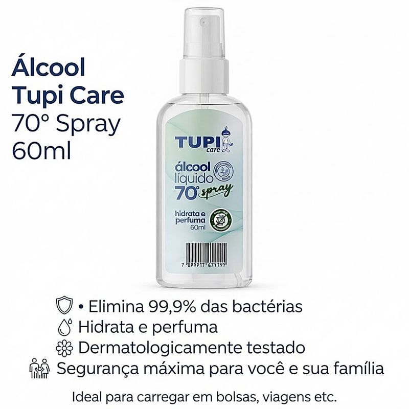 Álcool Tupi Care 70° Spray 60ml - unidade