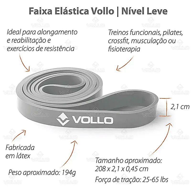 Super Band Extensor Elástico Nível Leve 21mm Vollo - unidade