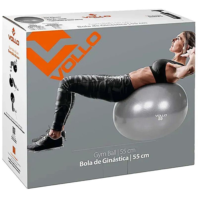 Bola Suíça para Pilates e Yoga Gym Ball com Bomba 55cm Vollo