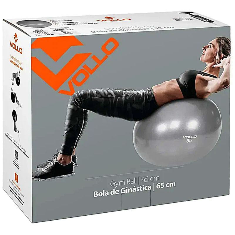 Bola Suíça para Pilates e Yoga Gym Ball com Bomba 65cm Vollo