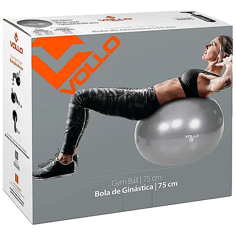 Bola Suíça para Pilates e Yoga Gym Ball com Bomba 75cm Vollo
