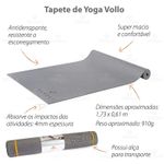 Tapete para Yoga e Pilates 4mm Cinza Vollo
