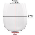 Assento Sanitário Retangular Mebuki Quadra Elevado 13,5cm