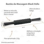 Bastão de Massagem e Liberação Miofascial Preto Vollo
