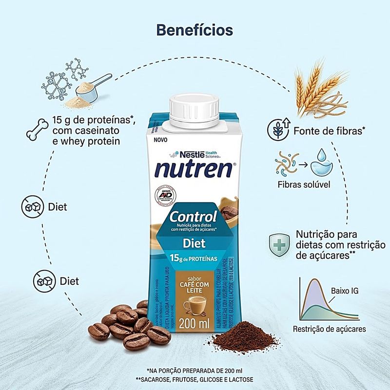 Suplemento Alimentar Nutren Control Café com Leite 200ml
