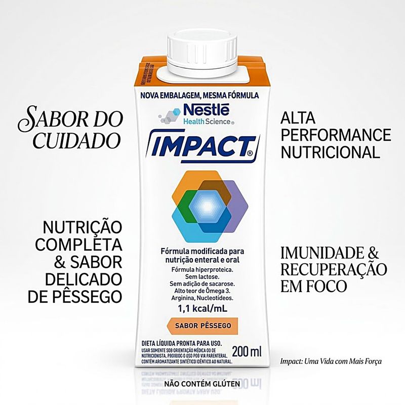 Suplemento Alimentar Enteral e Oral Impact Pêssego 200ml