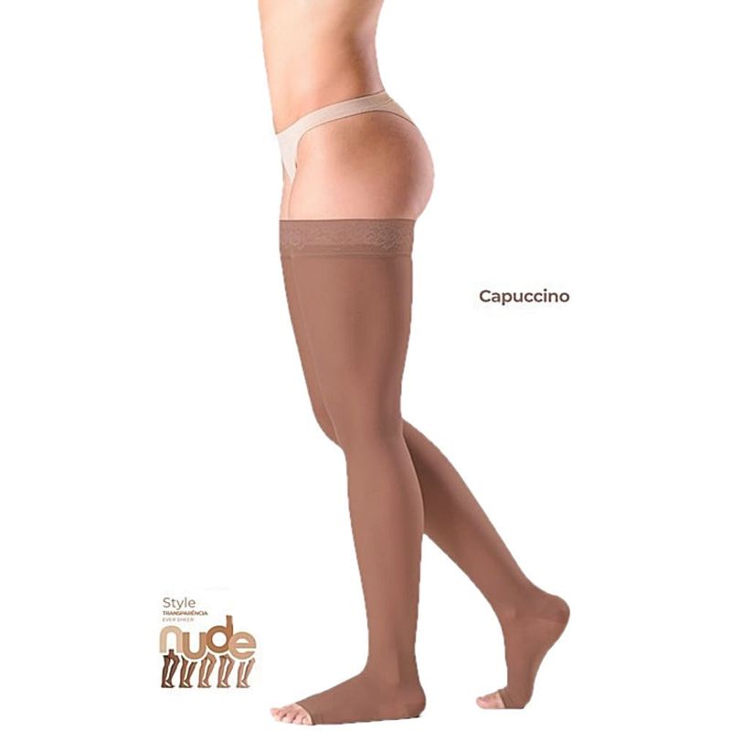 Meia 7/8 Ever Sheer 20-30 mmHg Aberta Capuccino Tam P3