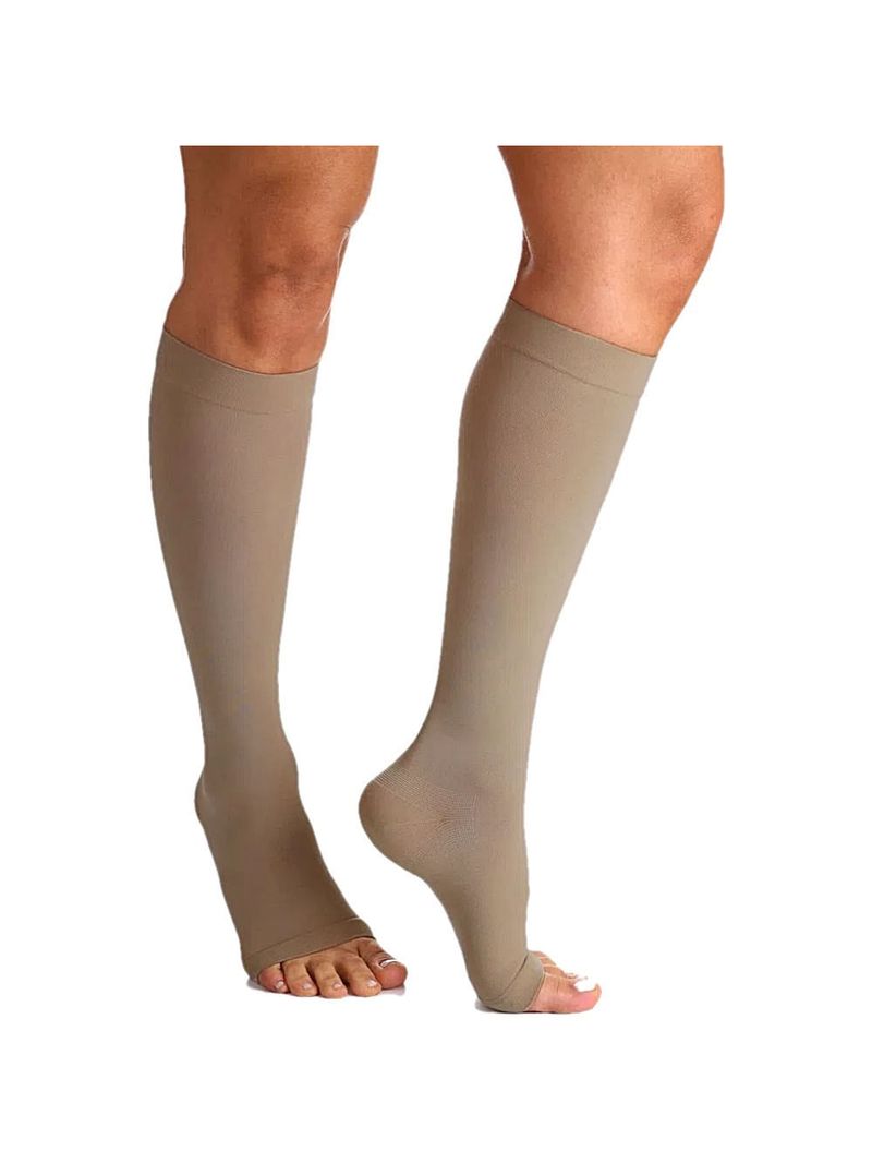 Meia 3/4 Select Comfort Premium Sigvaris - 20-30mmHg - Natural Escura - Aberta - P3