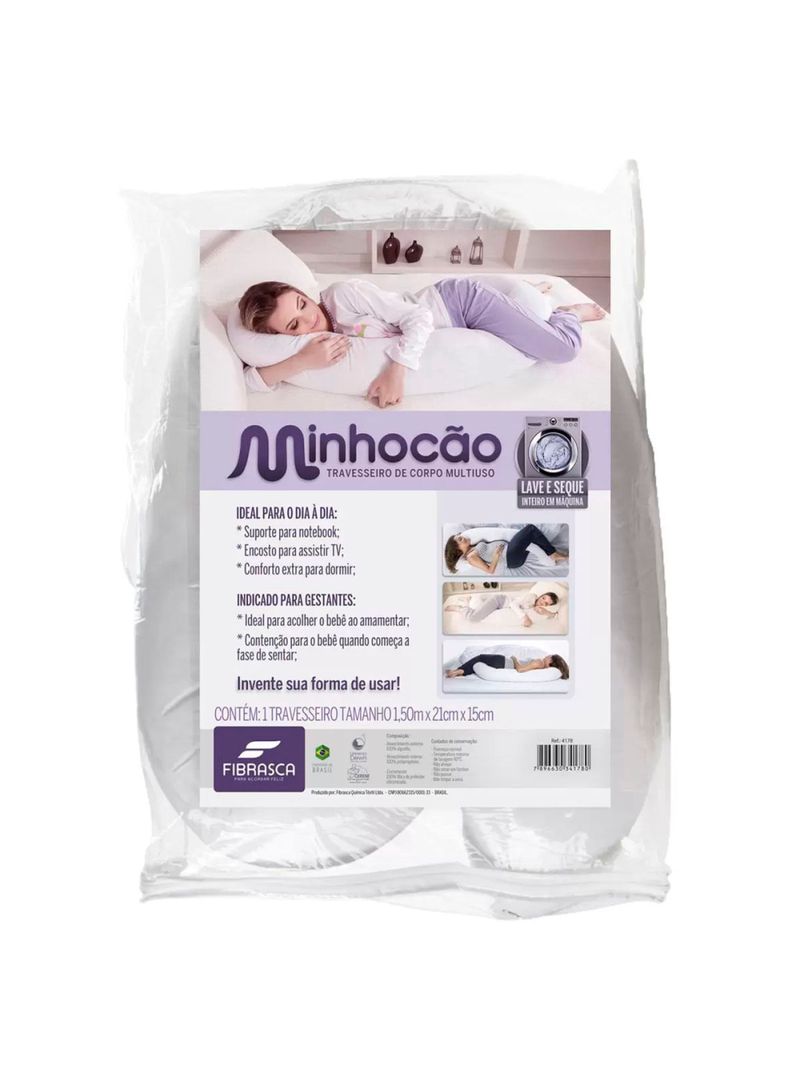 Travesseiro de Corpo Multiuso Minhocão Fibrasca