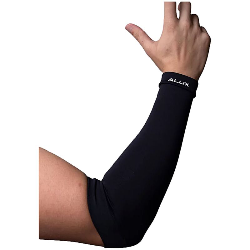 Manguito para Antibraço com Proteção Solar Alux Curto Cor Preta Tam GG - par