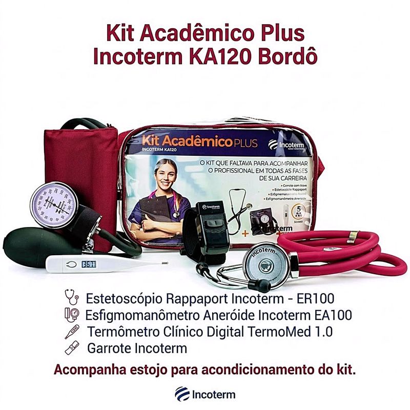 Kit Acadêmico Plus Incoterm KA120 Bordô