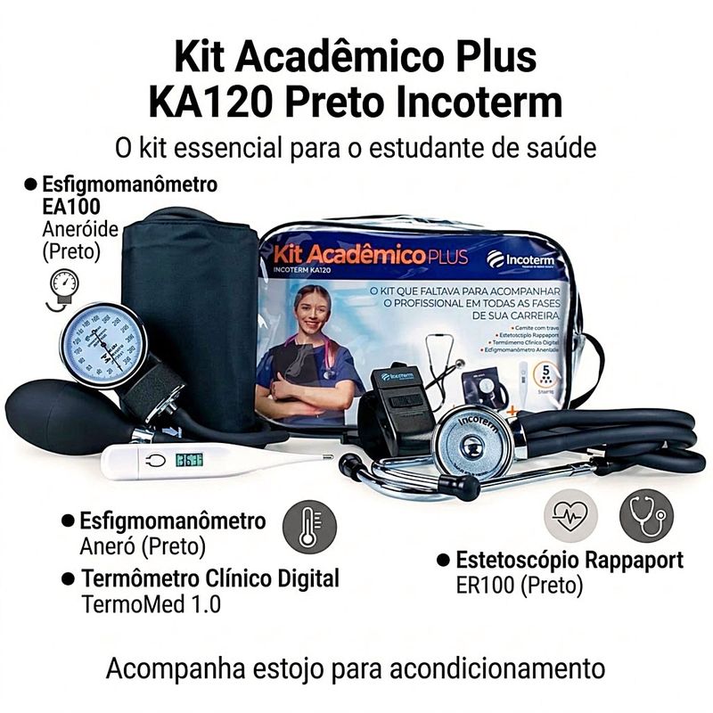 Kit Acadêmico Plus Incoterm KA120 Preto