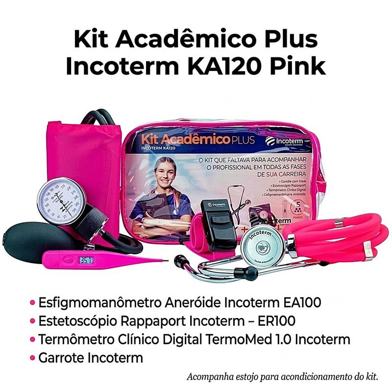 Kit Acadêmico Plus Incoterm KA120 Pink