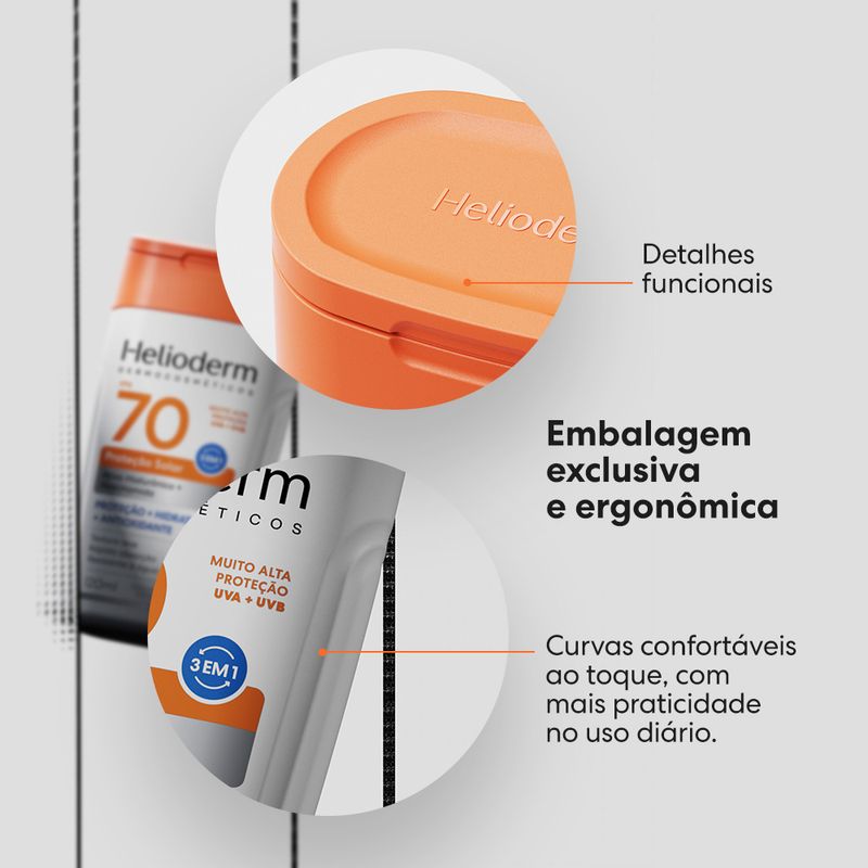 Protetor Solar 2 em 1 Proteção e Hidratação FPS 50 Helioderm - 200ml