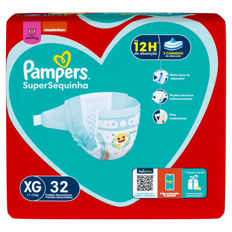 Fralda Infantil Pampers SuperSequinha XG 32 Unidades