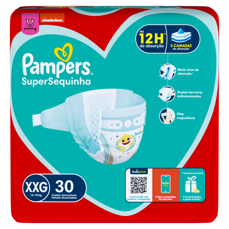 Fralda Infantil Pampers SuperSequinha XXG 30 Unidades