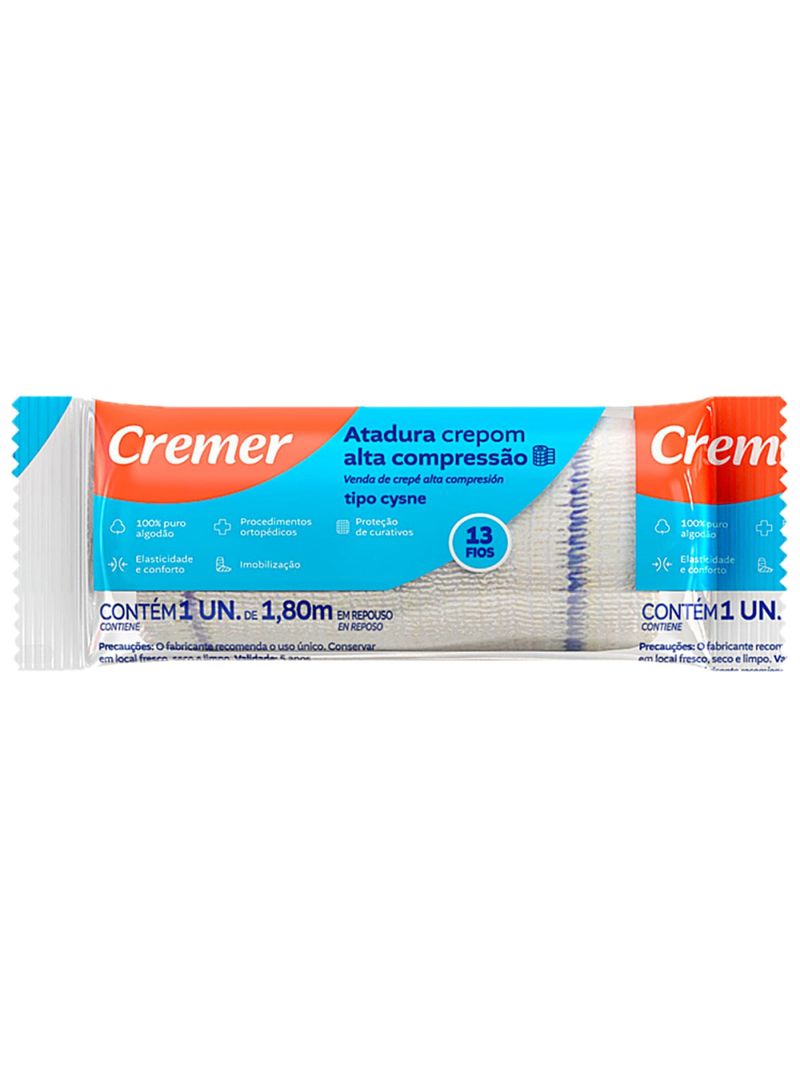 Atadura de Crepom Tipo Cysne 13 Fios Cremer - 12cm x 1,80m