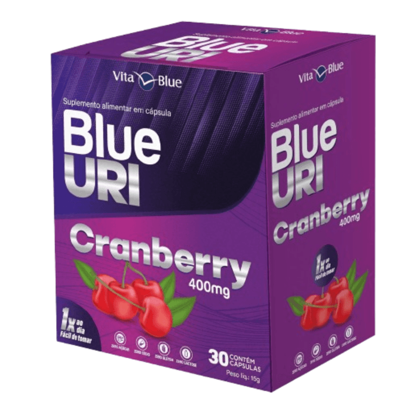 Blue Uri Cranberry 400mg Concentrado 30 Cápsulas - Vita Blue