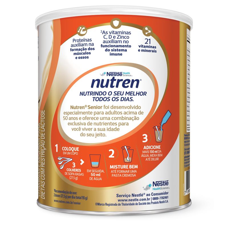 Complemento Alimentar Nutren Senior Zero Lactose Baunilha - 740g