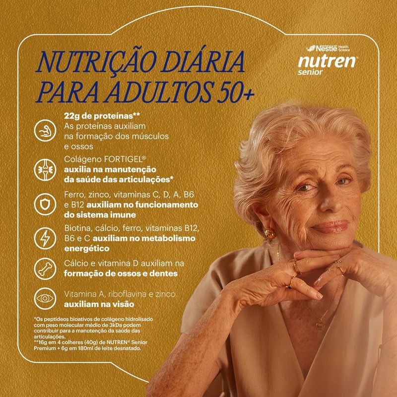 Complemento Alimentar Nutren Senior Zero Lactose Baunilha - 740g