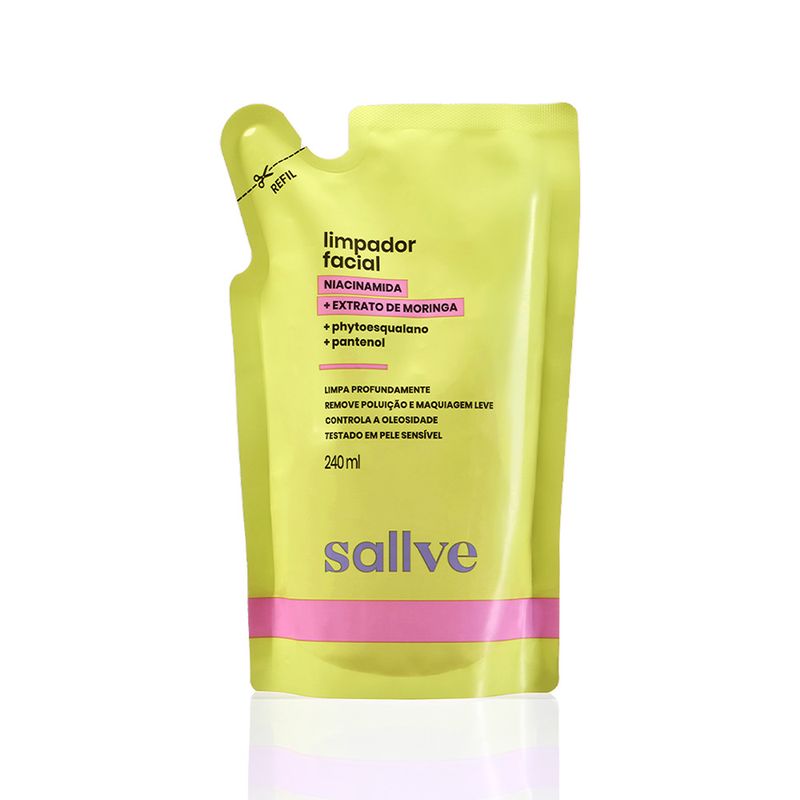 Limpador Facial Extrato de Moringa Sallve 240ml Refil